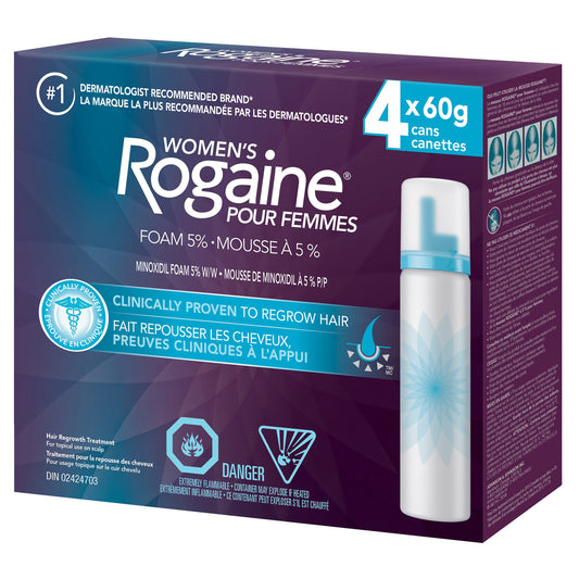 Rogaine 女性生髮泡沫，含 5% 米諾地爾，4 x 60 克