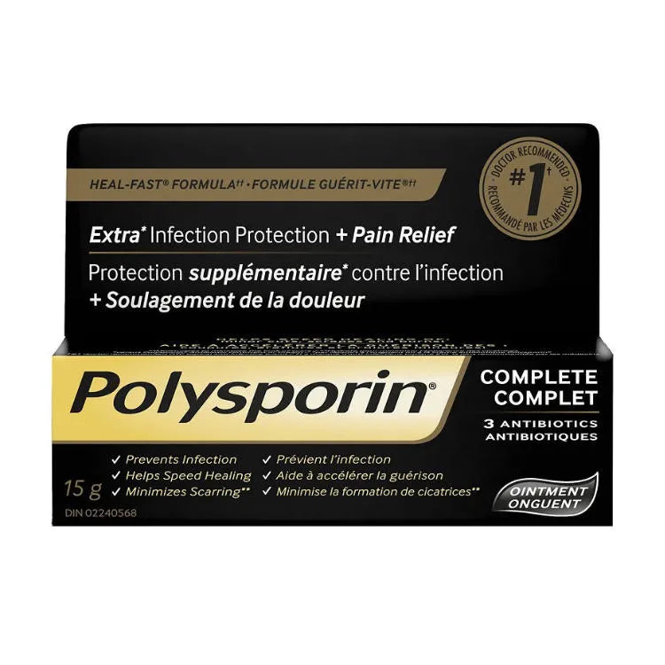 006 美國強生Polysporin外用完全抗生素軟膏 15g 適用於小傷口和燒傷 加速癒合 止痛舒緩 北美醫生藥劑師首選品牌