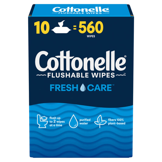 Cottonelle 可沖洗濕紙巾，10 x 56 片裝