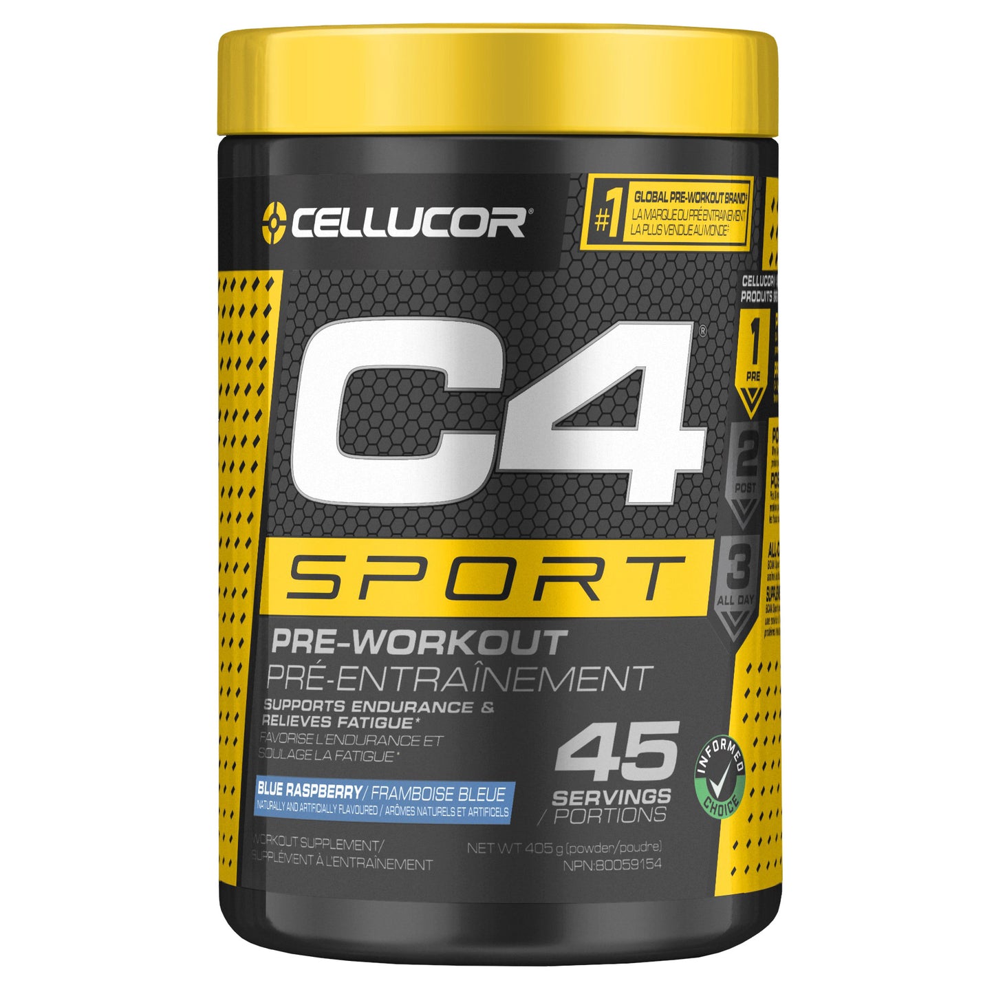 C4 Sport 蓝莓覆盆子味运动前营养补充剂，405克