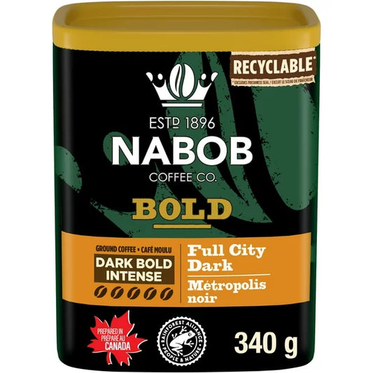 004-Nabob Dark Bold Roast 全城黑磨咖啡，340g 罐裝，340g