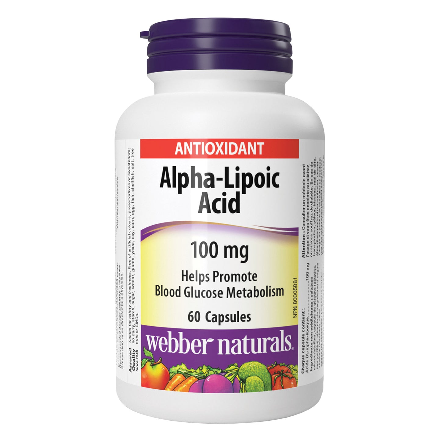 webber naturals Alpha Lipoic Acid 100 mg, 3 x 60 Capsules