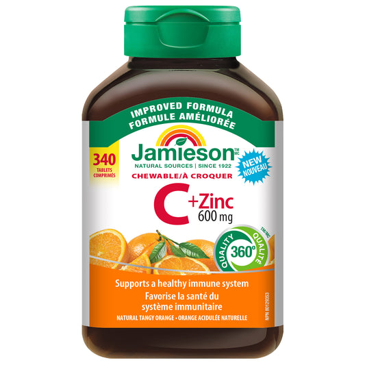 Jamieson 咀嚼型维生素 C + 锌，600 毫克，340 片