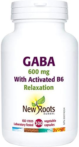 002  New Roots Herbal - Gaba 600 毫克含活性 B6-300 膠囊 - Gaba 平靜心靈 - 放鬆和睡眠 - Gaba 補充劑 - 神經系統補充劑 - Gaba 鎮靜支持 - Gaba 膠囊 - Gaba 睡眠