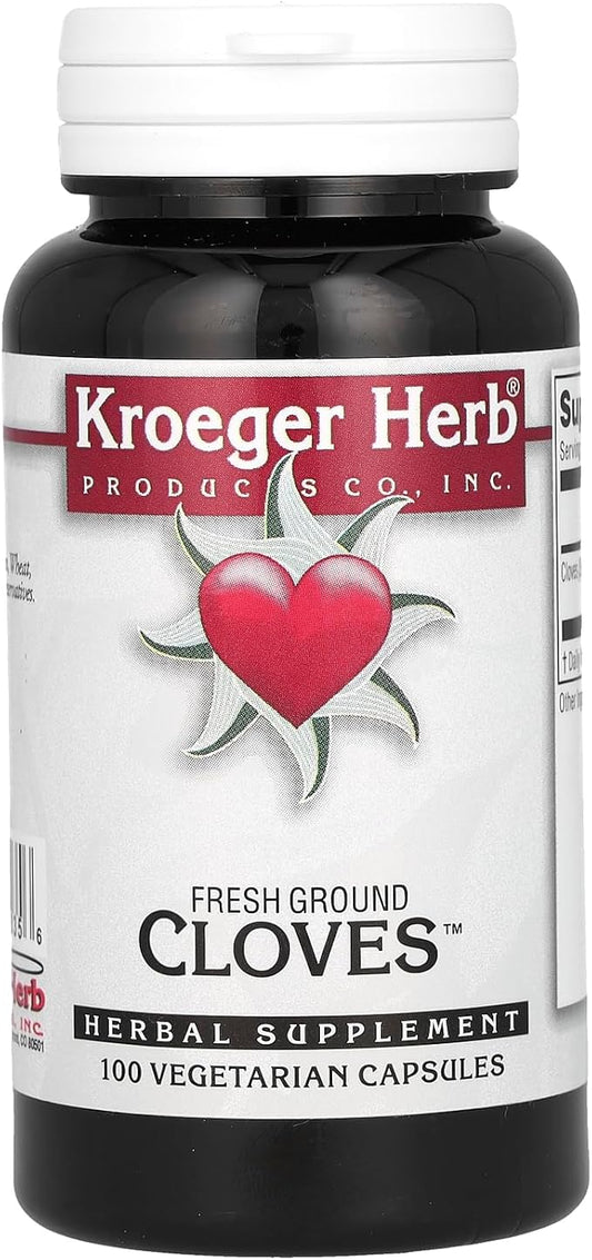 002 Kroeger Herb，新鲜丁香粉 450 毫克 100 粒素食胶囊