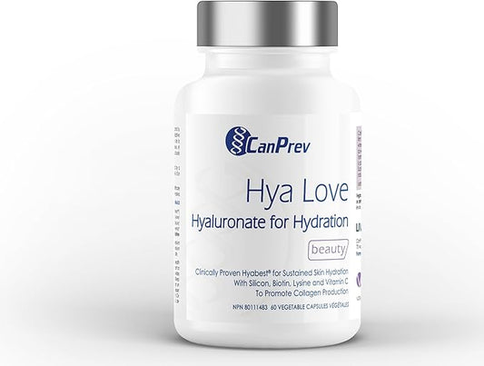 002  CanPrev - Hya Love 透明質酸用於保濕美容，60 粒 V 粒 - 幫助膠原蛋白形成 - 有助於保持健康的頭髮、指甲、粘膜和皮膚