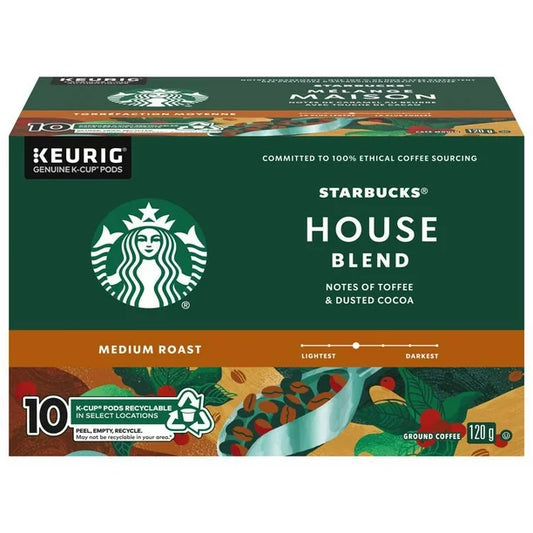 004-STARBUCKS® House Blend 中度烘焙研磨咖啡 K-Cup® 豆莢 10 克拉盒裝，10 包