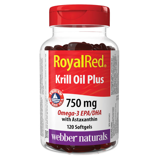 webber naturals 750 mg Royal Red Krill Oil Plus with Astaxanthin, 120-count