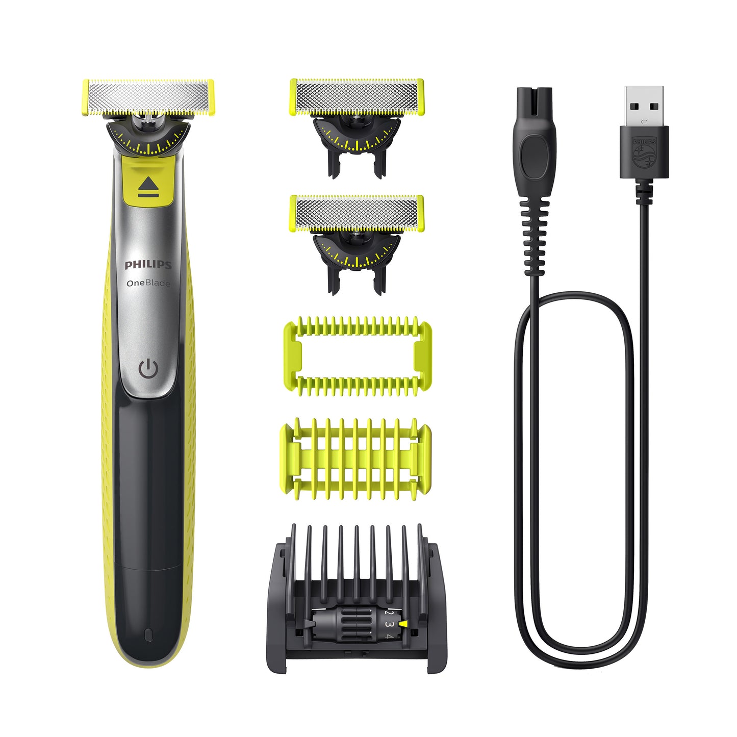 Philips OneBlade 360​​ 臉部及身體修剪器，附贈兩個 360 度刀頭