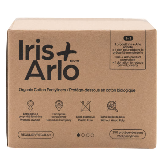 Iris + Arlo 有机棉普通型护垫，250 片装
