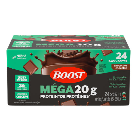 BOOST MEGA 巧克力口味代餐粉，24 x 237 毫升