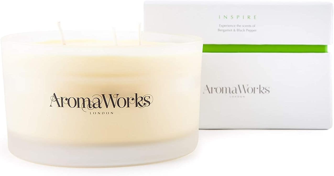 Aromaworks 男女通用蜡烛，Inspire Candle 3 芯大号，14.1 盎司
