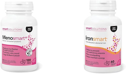 Smart Solutions Menosmart Plus 120粒膠囊和 Iron Smart 60粒素食膠囊套裝