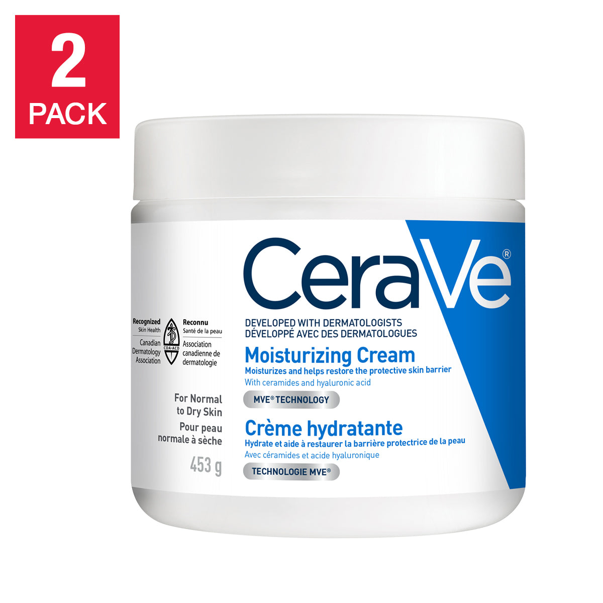 CeraVe 保湿霜，2 x 453 克