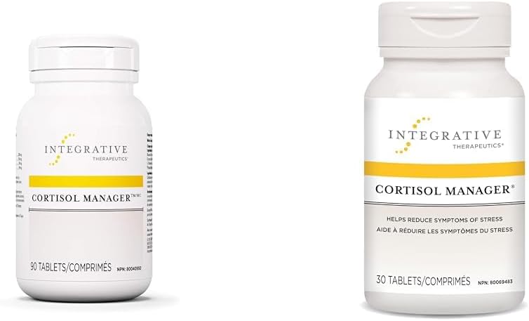 皮质醇管理器 - 综合治疗压力和睡眠支持补充剂套装 | 南非醉茄、木兰和 L-茶氨酸