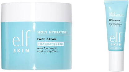 e.l.f. Holy Hydration! Face Cream - Fragrance Free (1.8 Oz) + Daily Hydration Moisturizer (2.53 Fl Oz)