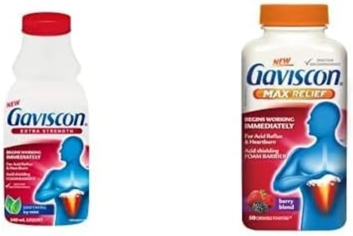 Gaviscon Liquid Extra Strength Antacid (340ml) & Extra Strength Tablets (50 Count)