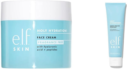 e.l.f. Holy Hydration! Face Cream - Fragrance Free & SKIN Gentle Peeling Exfoliant Face Cleanser, Non-Harsh Liquid Formula, Creates A Glowing, Youthful Complexion, Vegan & Cruelty-Free, 3.04 Fl Oz