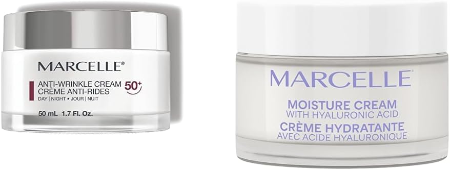 Marcelle Anti-Wrinkle Cream 50+, Day & Night, Anti-Aging Cream & Moisture Cream with Hyaluronic Acid, Vegan, Cruelty-Free