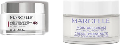 Marcelle Anti-Wrinkle Cream 50+, Day & Night, Anti-Aging Cream & Moisture Cream with Hyaluronic Acid, Vegan, Cruelty-Free
