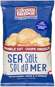 COVERED BRIDGE Sea Salt Crinkle Cut Potato Chips 12/170G, brown