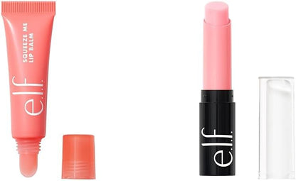 e.l.f. Squeeze Me 潤唇膏，保濕潤唇膏和唇部去角質霜，保濕香氛唇部磨砂膏，用於去角質和柔滑雙唇，蘊含荷荷巴油，純素且無動物實驗成分，草莓味
