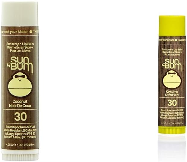 Sun Bum 防曬潤唇膏，椰子，Spf 30，椰子，4.25克 & 防曬潤唇膏，酸橙，Spf 30，酸橙，4.25克