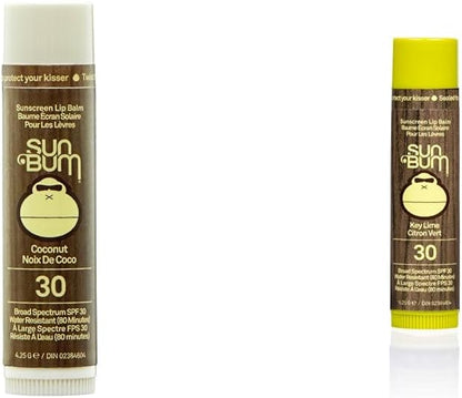 Sun Bum 防曬潤唇膏，椰子，Spf 30，椰子，4.25克 & 防曬潤唇膏，酸橙，Spf 30，酸橙，4.25克