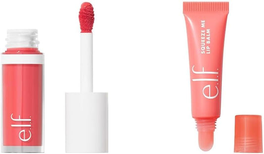 e.l.f. 迷彩液体腮红，持久液体腮红，高色素颜色，打造柔软挤压式润唇膏，保湿润唇膏，带来纯粹的色彩