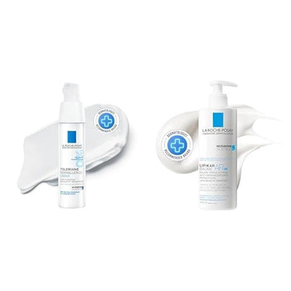 La Roche Posay Face Cream & Body Lotion BUNDLE, Toleriane Dermallergo Creme & Lipikar Baume AP+M, Your Sensitive Skin Hydration Duo, Suitable for Sensitive, Dry to Very Dry Skin, Fragrance-Free