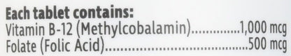 Prairie Naturals 舌下維生素 B12 甲鈷胺 1000mcg 含葉酸，有助於降低中性管缺陷的風險，幫助身體代謝蛋白質，形成紅血球，預防葉酸缺乏和維生素…