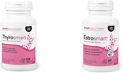 Smart Solutions Thyrosmart 120 粒胶囊和 ESTROsmart - 激素支持补充剂 - 60 粒胶囊