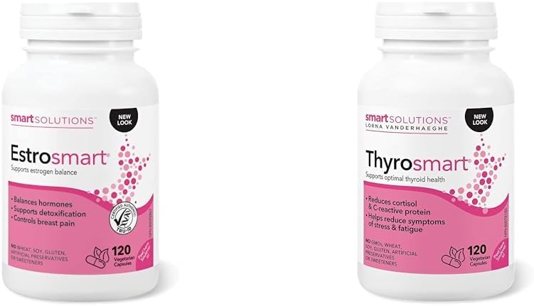 ESTROsmart - Hormone Support Supplement (120 Capsules) + Smart Solutions Thyrosmart (120 Caps)