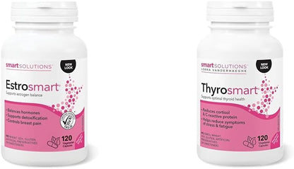 ESTROsmart - Hormone Support Supplement (120 Capsules) + Smart Solutions Thyrosmart (120 Caps)