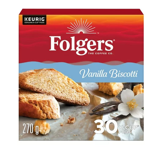 004-Folgers Vanilla Biscotti K-Cup 咖啡包 30 粒，30 個 K-Cups，270 克