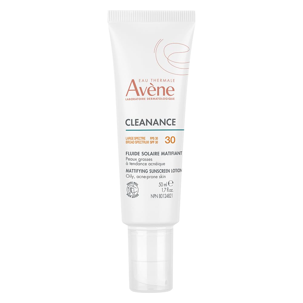 Eau Thermale Avene Cleanance Mattifying Sunscreen Lotion SPF 30, Daily Face Moisturizer Sun Protection, 40 ml