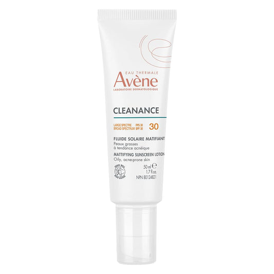 Eau Thermale Avene Cleanance Mattifying Sunscreen Lotion SPF 30, Daily Face Moisturizer Sun Protection, 40 ml