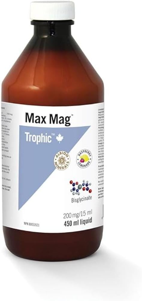 Trophic Max Mag（甘胺酸鎂），450毫升，覆盆子檸檬水