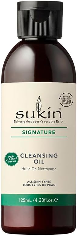 Sukin Signature 卸妝油 – 適合所有膚質的天然油性卸妝油，含葵花籽油和澳洲堅果油，保濕，純素，零殘忍，不含礦物油，不含硫酸鹽，不含防腐劑 – 50 毫升