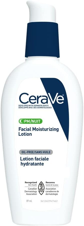 CeraVe Salicylic Acid Cleanser, Renewing Exfoliating Face Wash,473ml & Facial Moisturizing Lotion Pm | Ultra Lightweight, Night Face Moisturizer | Fragrance Free, 89 Milliliters (1 Pack)