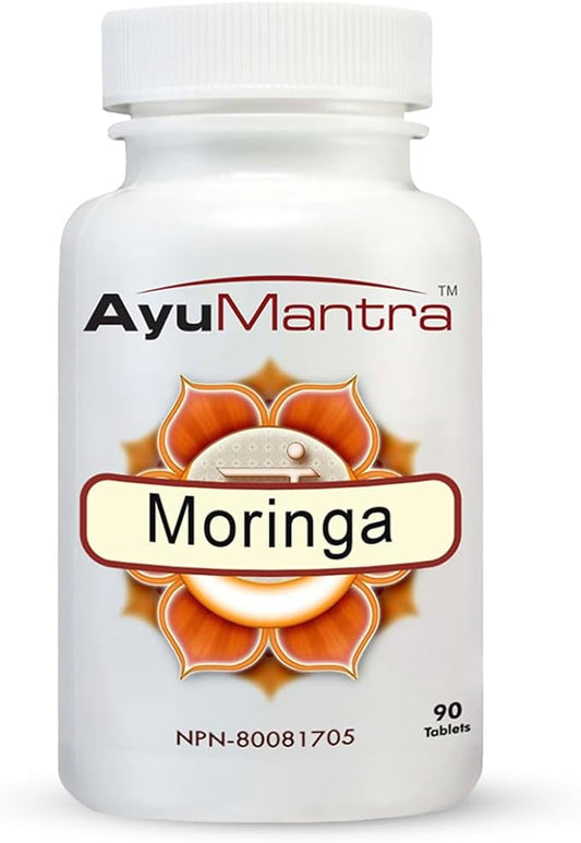 002  AyuMantra 有機辣木片 - 最佳能量增強補充劑/超級食品補充劑，用於增強能量/免疫力/排毒，富含維生素/抗氧化劑，免疫支持 - 90 片