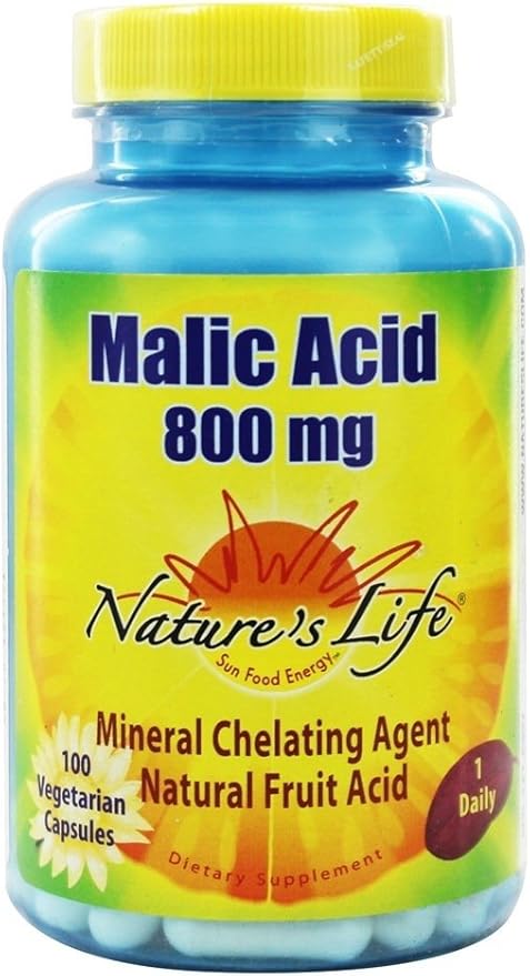 002 Nature's Life 苹果酸，植物胶囊 800毫克 100粒