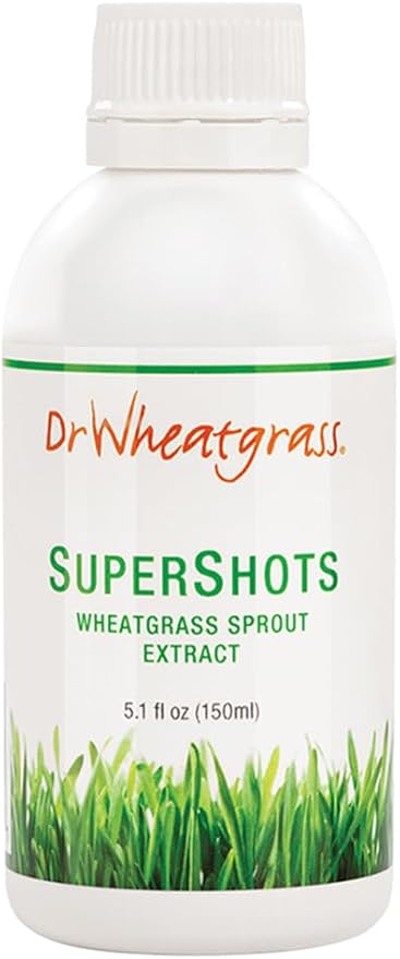 002  Dr Wheatgrass Supershots 5.07 盎司瓶裝有機小麥草汁，由醫生發明，比新鮮小麥草汁強 25%