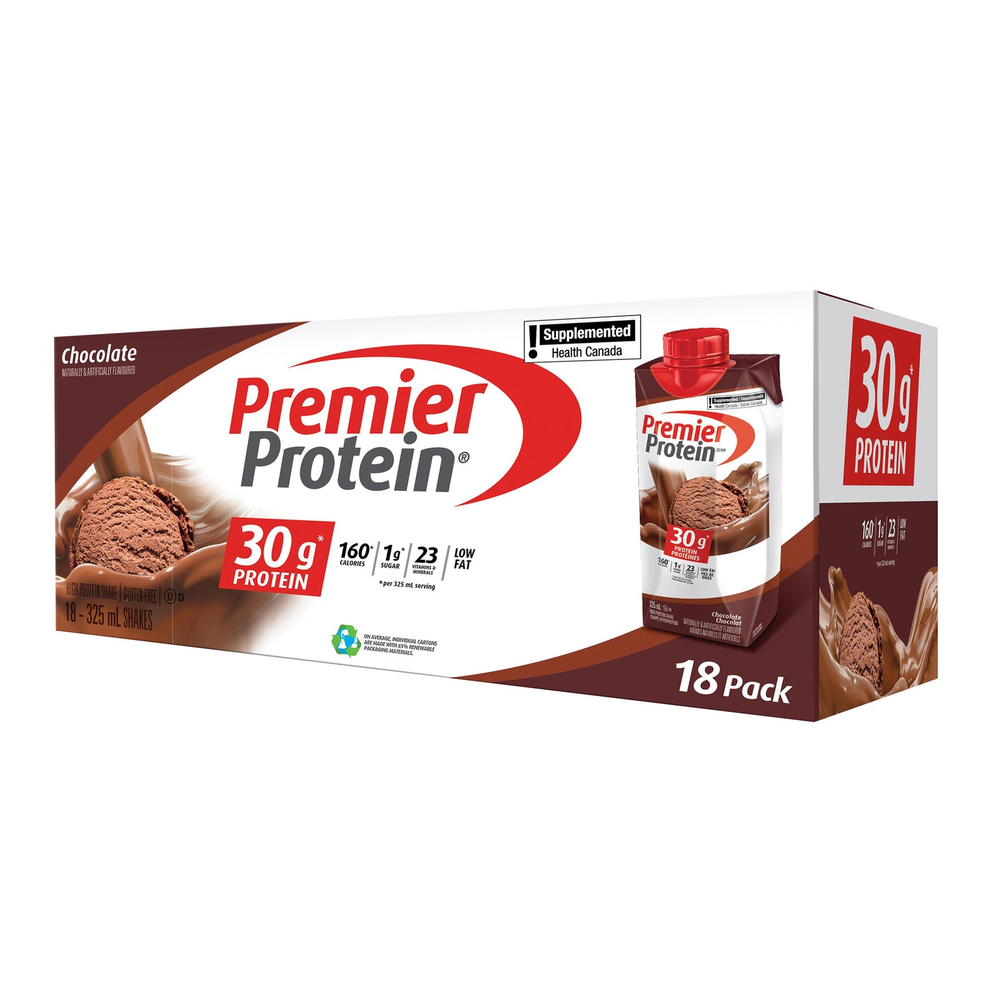 Premier Protein 高蛋白巧克力奶昔，18 x 325 毫升