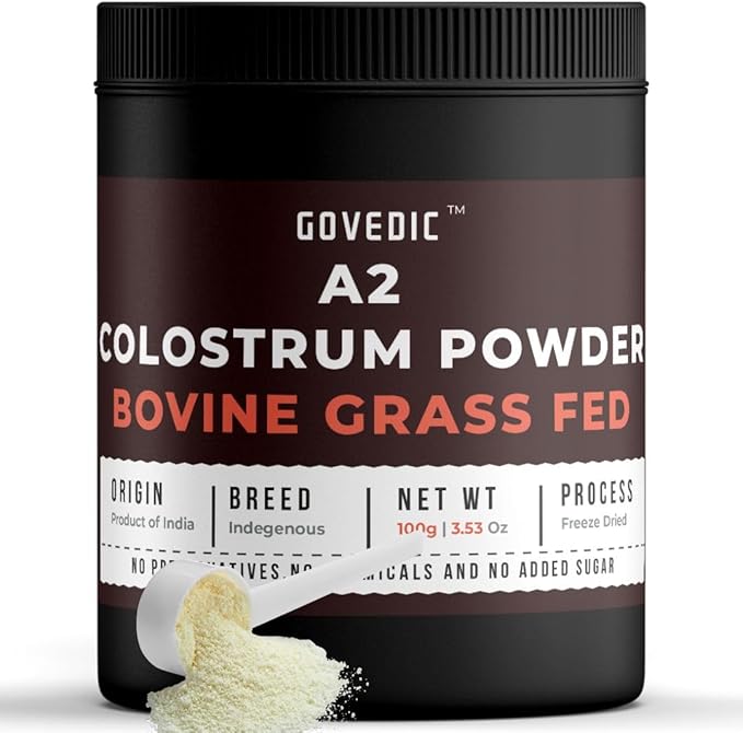 002  govedic 人用初乳粉，IgG 含量超過 40%，草飼牛初乳，有益腸道健康，增強腹脹免疫力，改善皮膚和頭髮，促進運動員肌肉恢復，濃縮補充劑（無味 | 50 份）