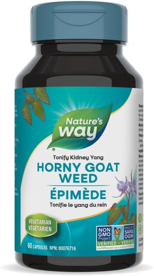Nature’s Way Horny Goat Weed – Used in Traditional Chinese Medicine to Tonify Kidney Yang, Strengthen Sinew & Bone – Vegetarian, Non-GMO – 60 Capsules