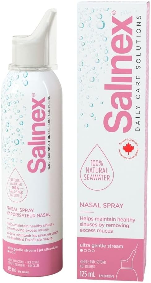 Salinex 100% Natural Seawater Nasal Spray | Ultra Gentle Stream | 125 ml, Pink