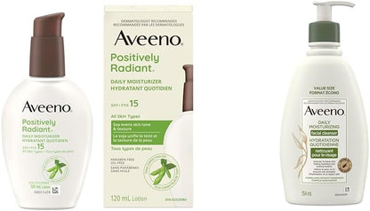 Aveeno Positively Radiant 每日保湿霜 SPF 15 + Aveeno 每日保湿洁面乳