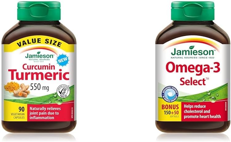 Jamieson 薑黃素，90 粒 - 超值裝 & Omega-3 精選 1,000 毫克