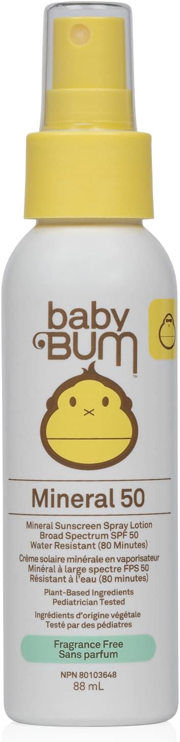 Sun Bum Baby Bum Spf 50 防曬噴霧 | 礦物 UVA/UVB 臉部及身體防護及防曬潤唇膏，椰子味，Spf 30，椰子味，4.25G
